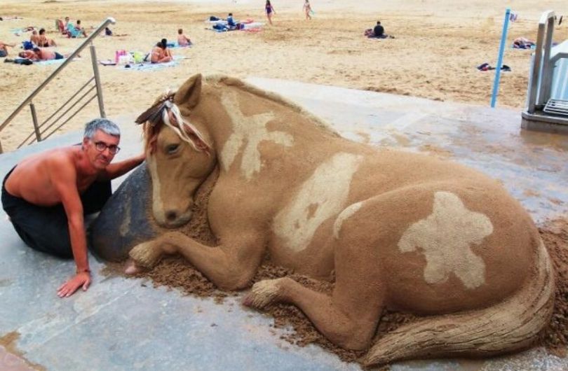 L’artiste du sable réalise des sculptures incroyablement réalistes qui peuvent facilement être confondues avec des animaux vivants