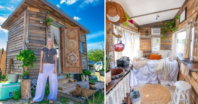 Une Femme Transforme Une Vieille Cabane À Outils En Bâton En Une "micro" Petite Maison Artistique.
